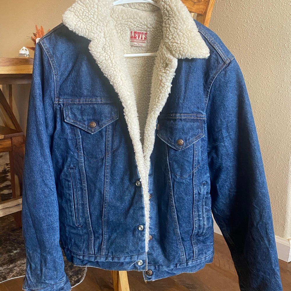 Levi's Cream Sherpa Lined Jacket